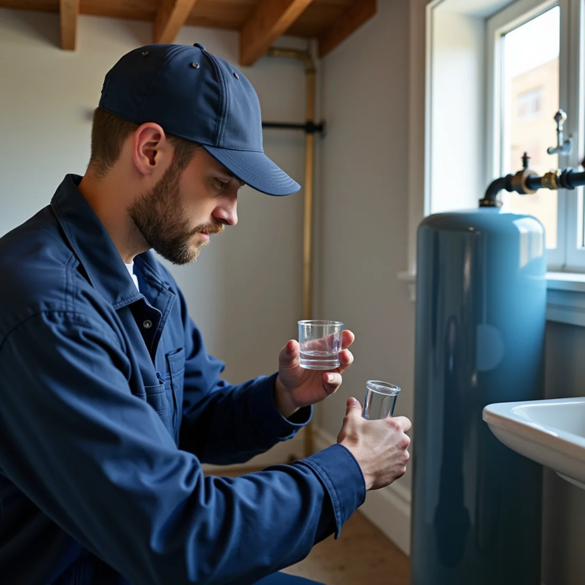 Water treatment equipment in a Fredericksburg VA home that uses a salt-based softener